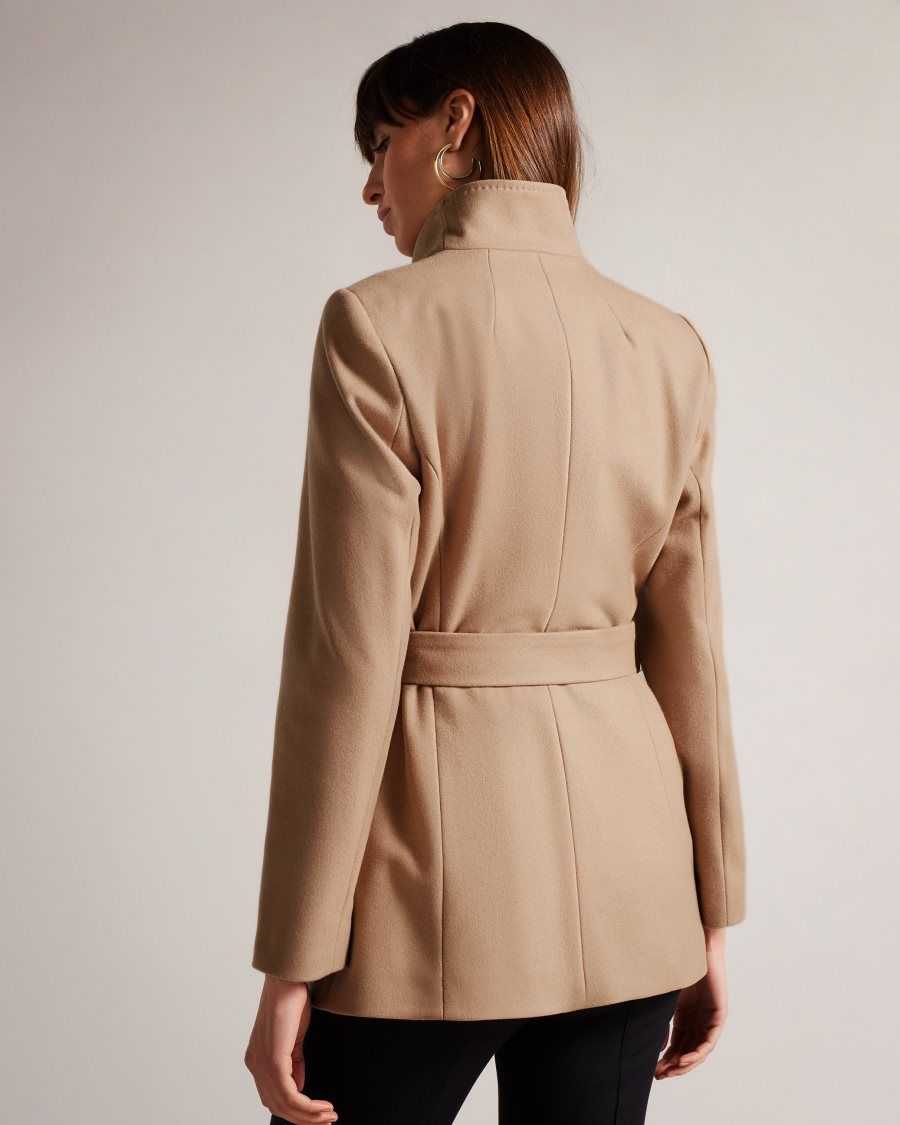 Ted Baker Rytaa SHORT WOOL WRAP COAT Natural | 10536-UHWS