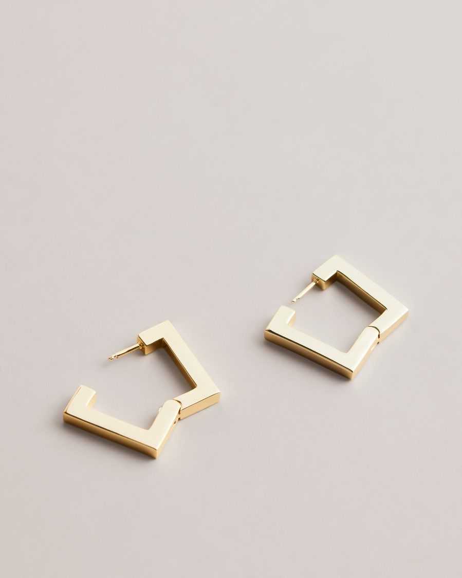 Ted Baker Saadiey Large Square Hinge Earrings Gold Colour | 28970-LQOE