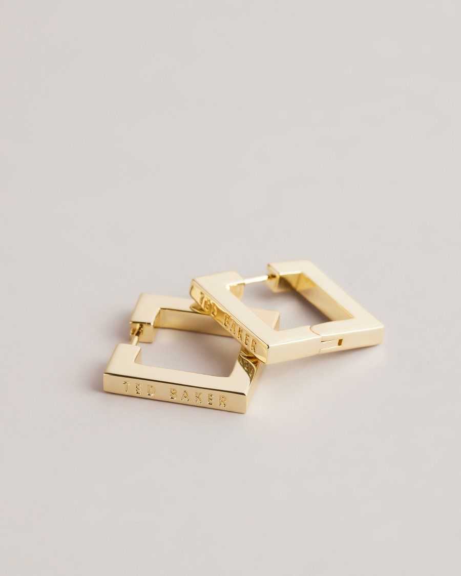 Ted Baker Saadiey Large Square Hinge Earrings Gold Colour | 28970-LQOE