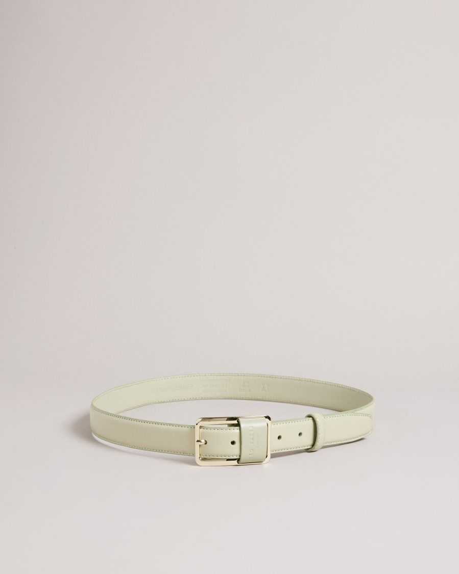 Ted Baker Saaman Leather Loop Buckle Belt Green | 89514-PIXU