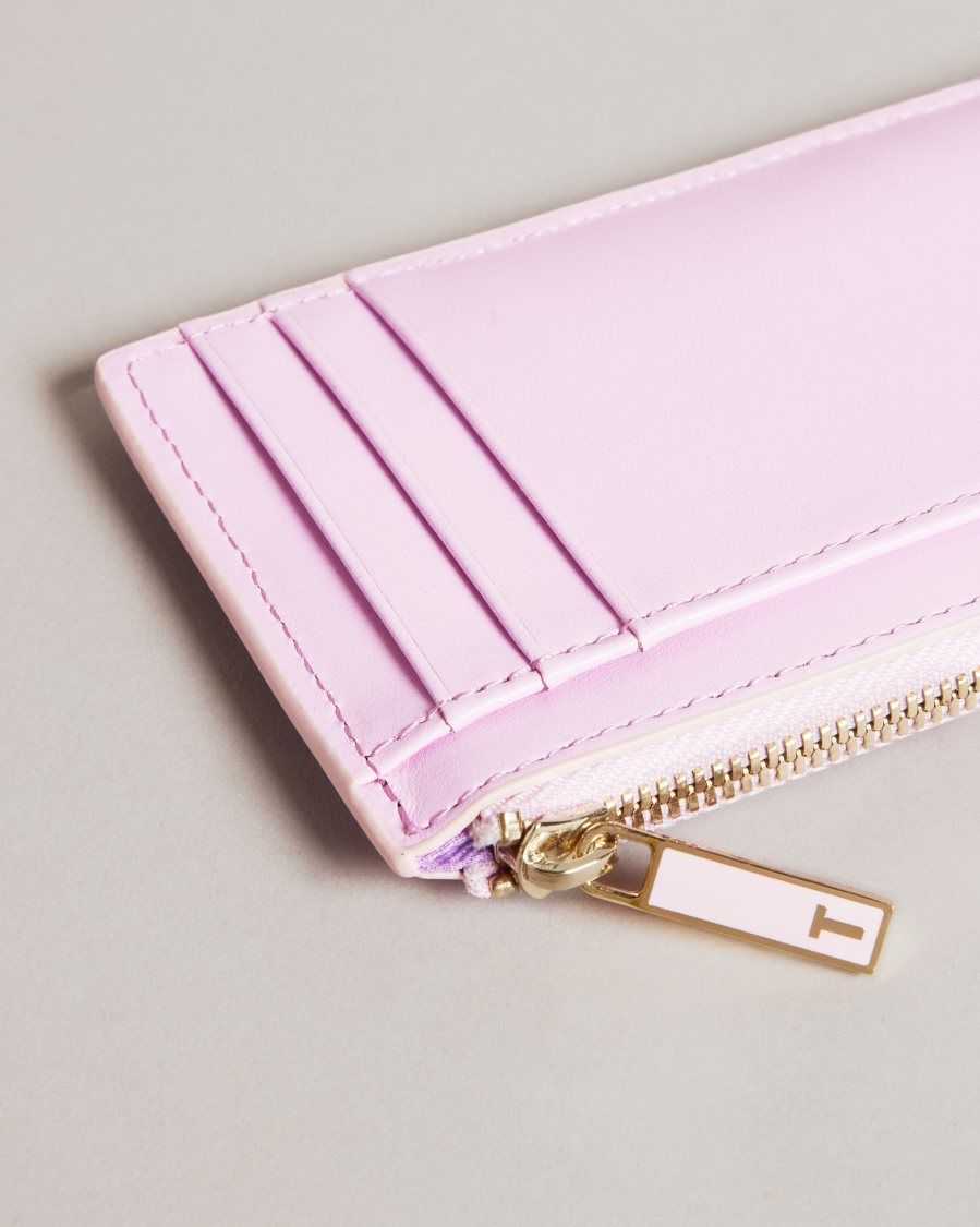 Ted Baker Samie Coated Zip Card Holder Light Pink | 26413-SCER