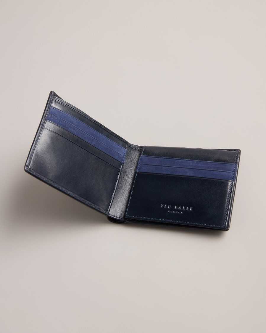 Ted Baker Sammed Folded Leather Wallet Navy | 26180-CPLF