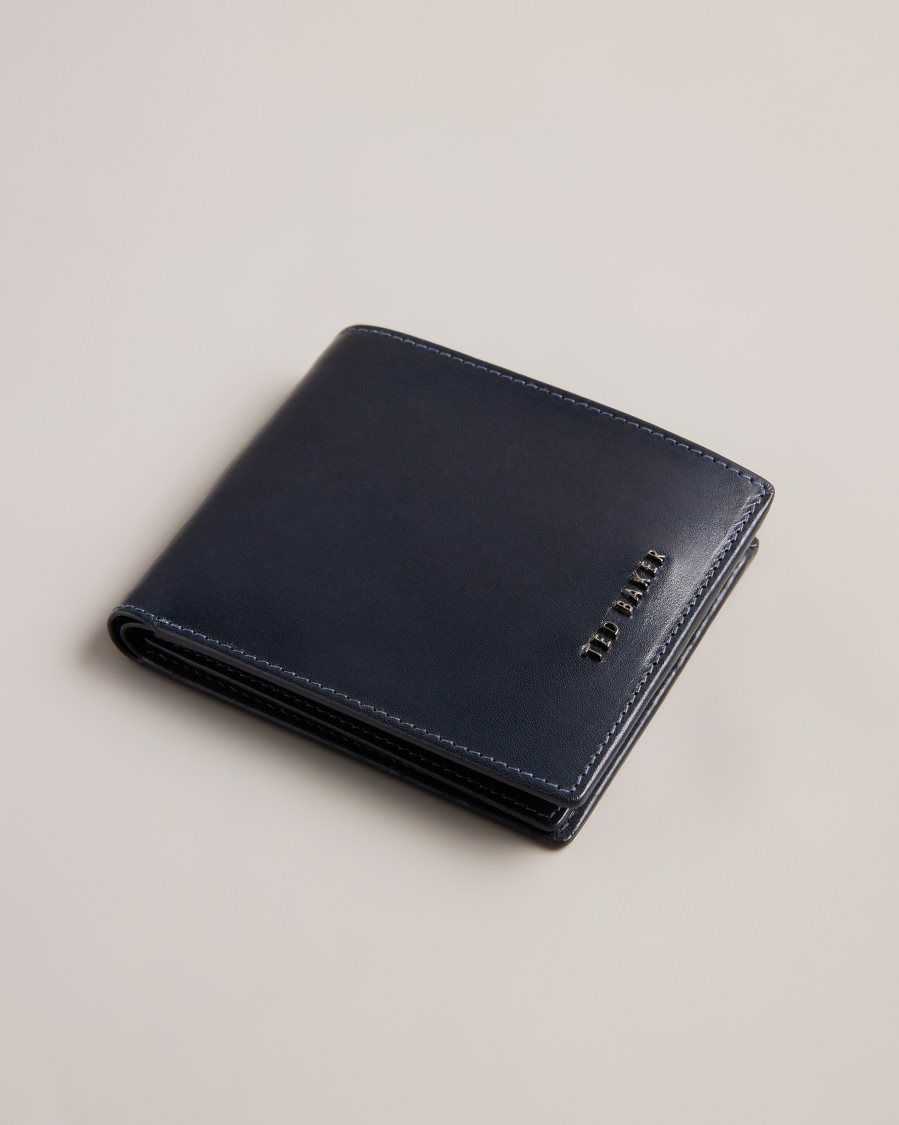 Ted Baker Sammed Folded Leather Wallet Navy | 26180-CPLF