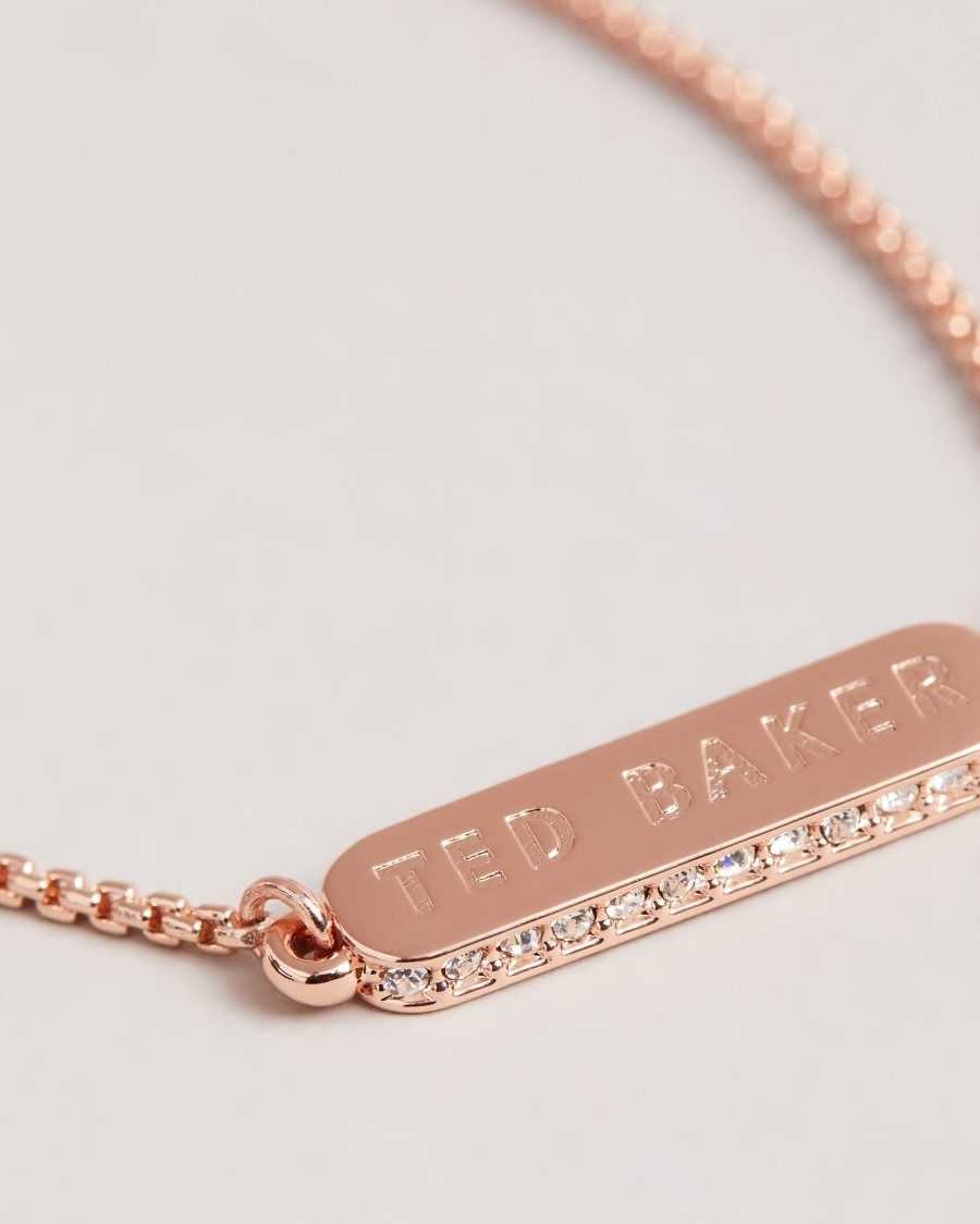 Ted Baker Saraio Sparkle Bar Bracelet Rose Gold Colour | 72130-IRXU