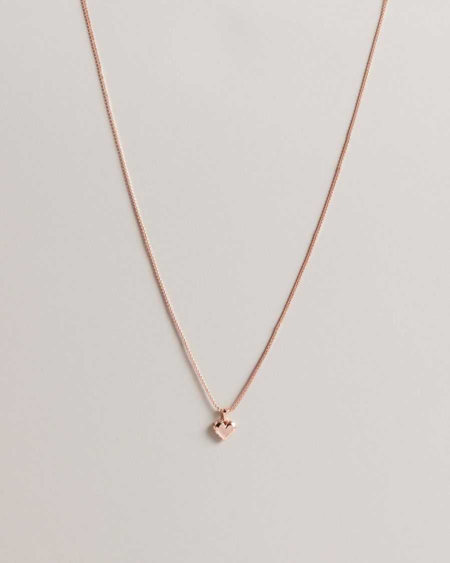 Ted Baker Sarroha Sparkle Heart Pendant Necklace Rose Gold Colour | 80536-EPWT