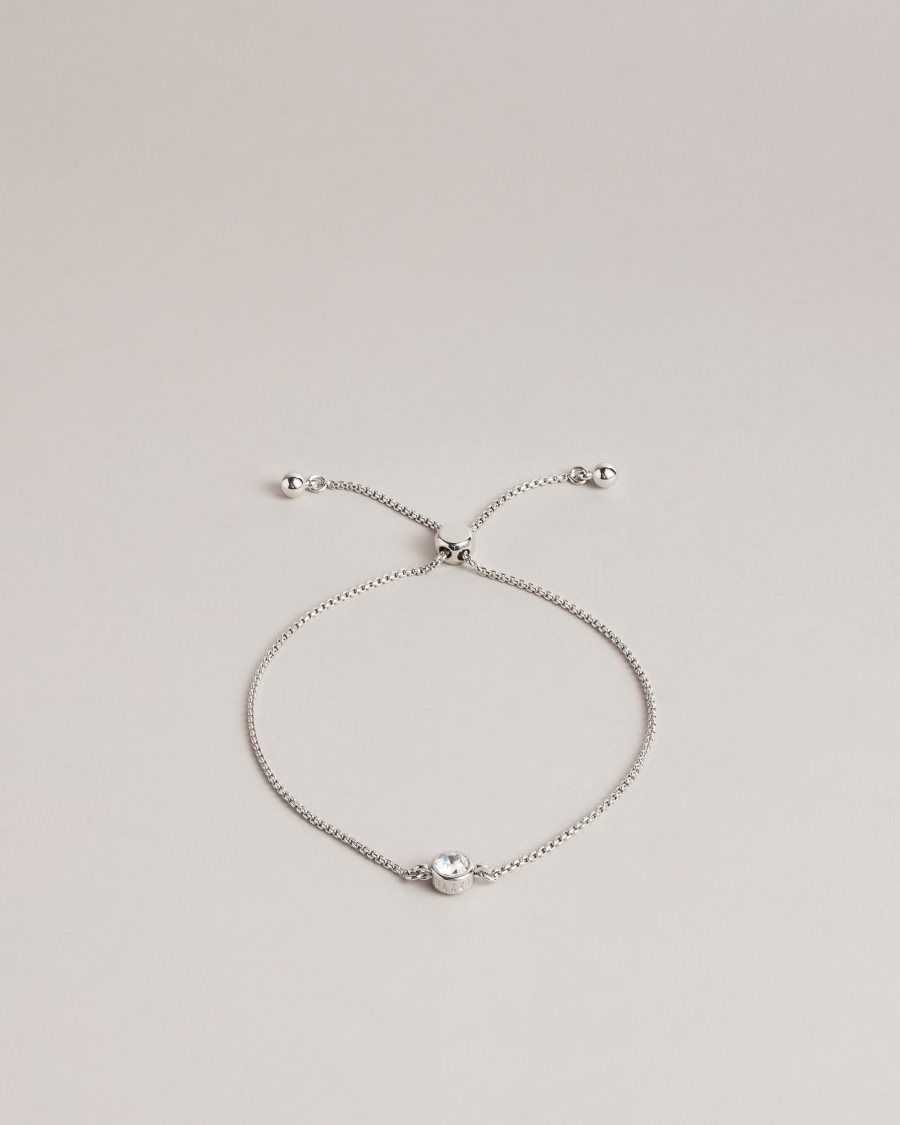 Ted Baker Sarsaa Crystal Charm Bracelet Silver | 76324-HSNK