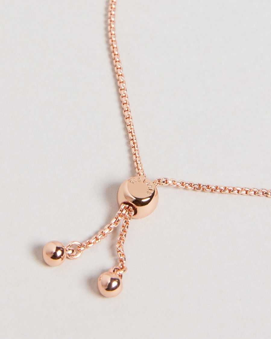 Ted Baker Sarsah Sparkle Heart Drawstring Bracelet Rose Gold Colour | 24609-OJHK