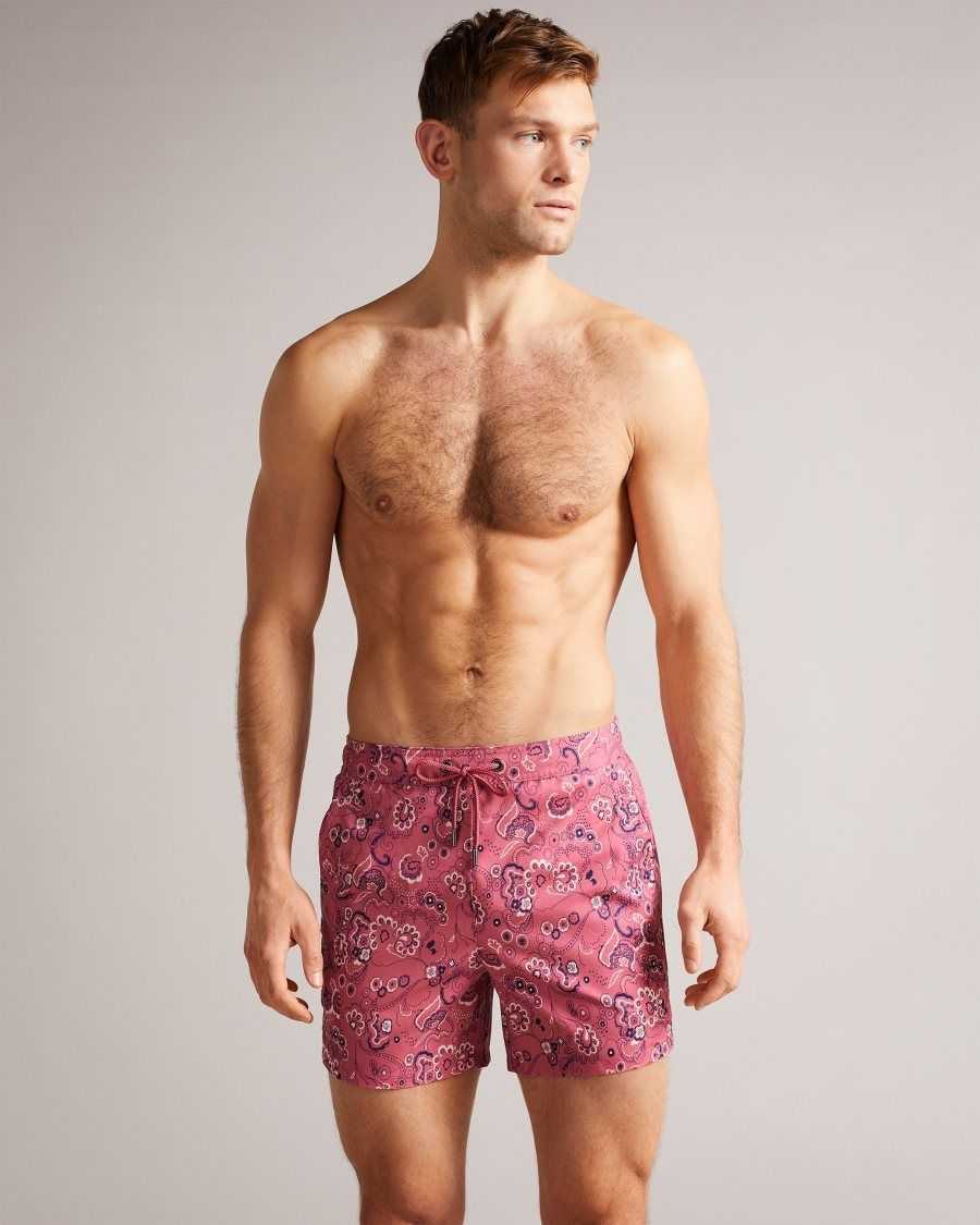 Ted Baker Seaward Paisley Printed Swim Shorts Pink | 48271-RJTS