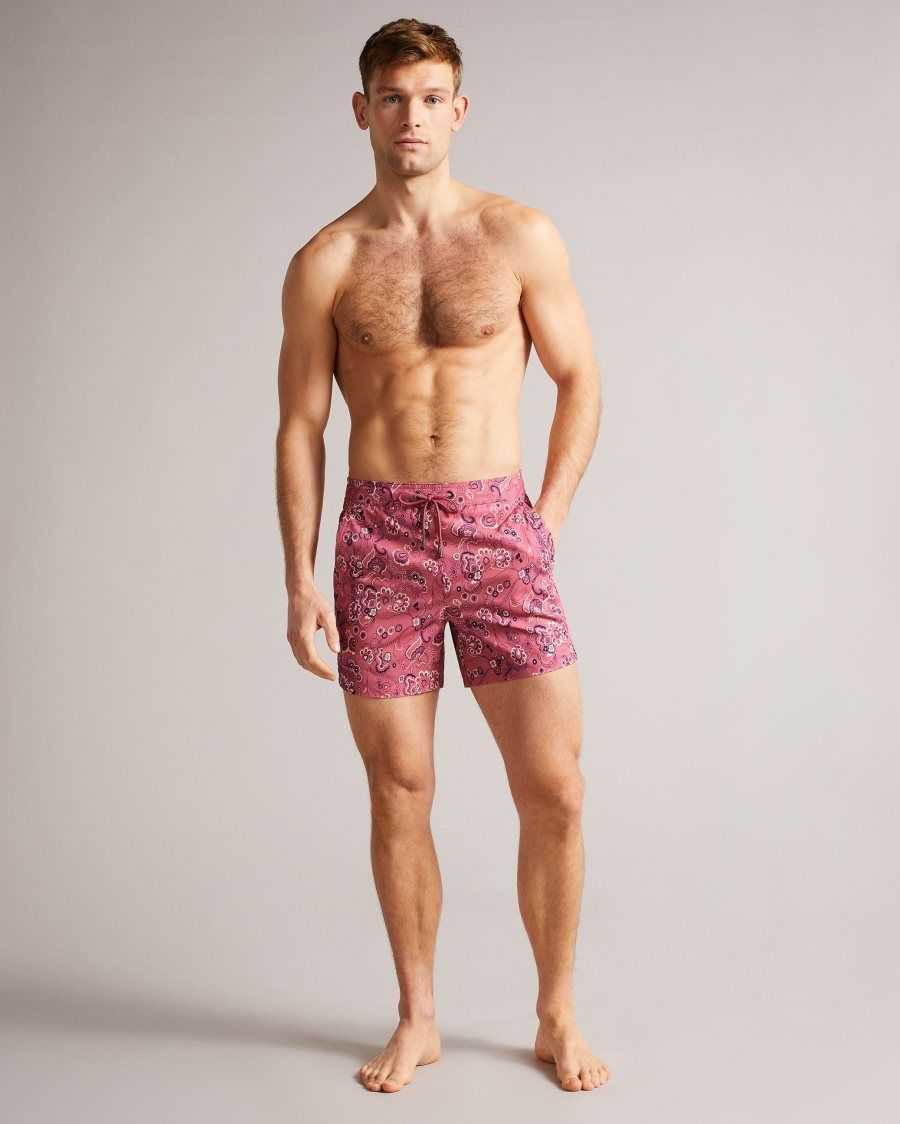 Ted Baker Seaward Paisley Printed Swim Shorts Pink | 48271-RJTS