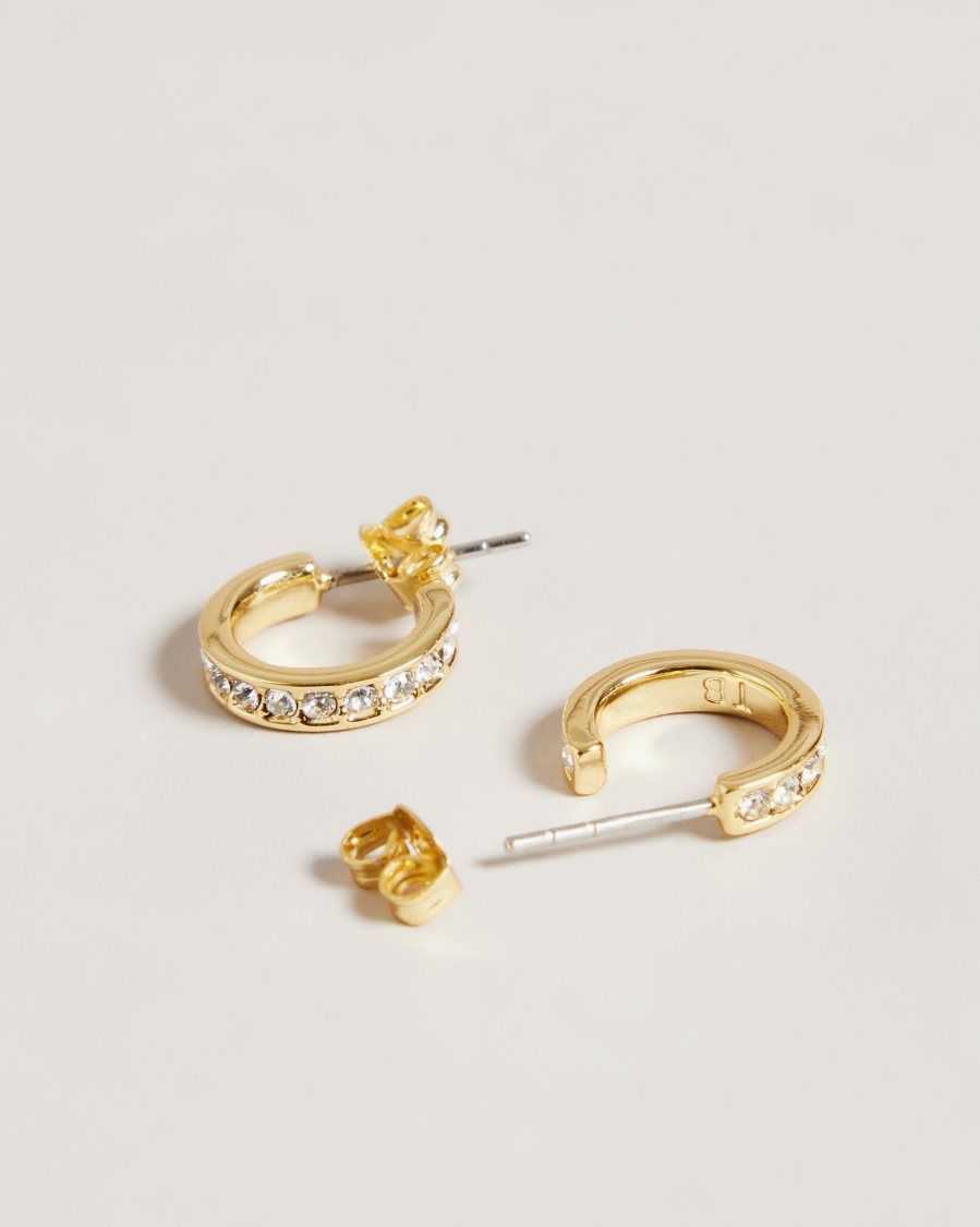 Ted Baker Seenita Nano Hoop Huggie Earrings Gold Colour | 53891-OYHP