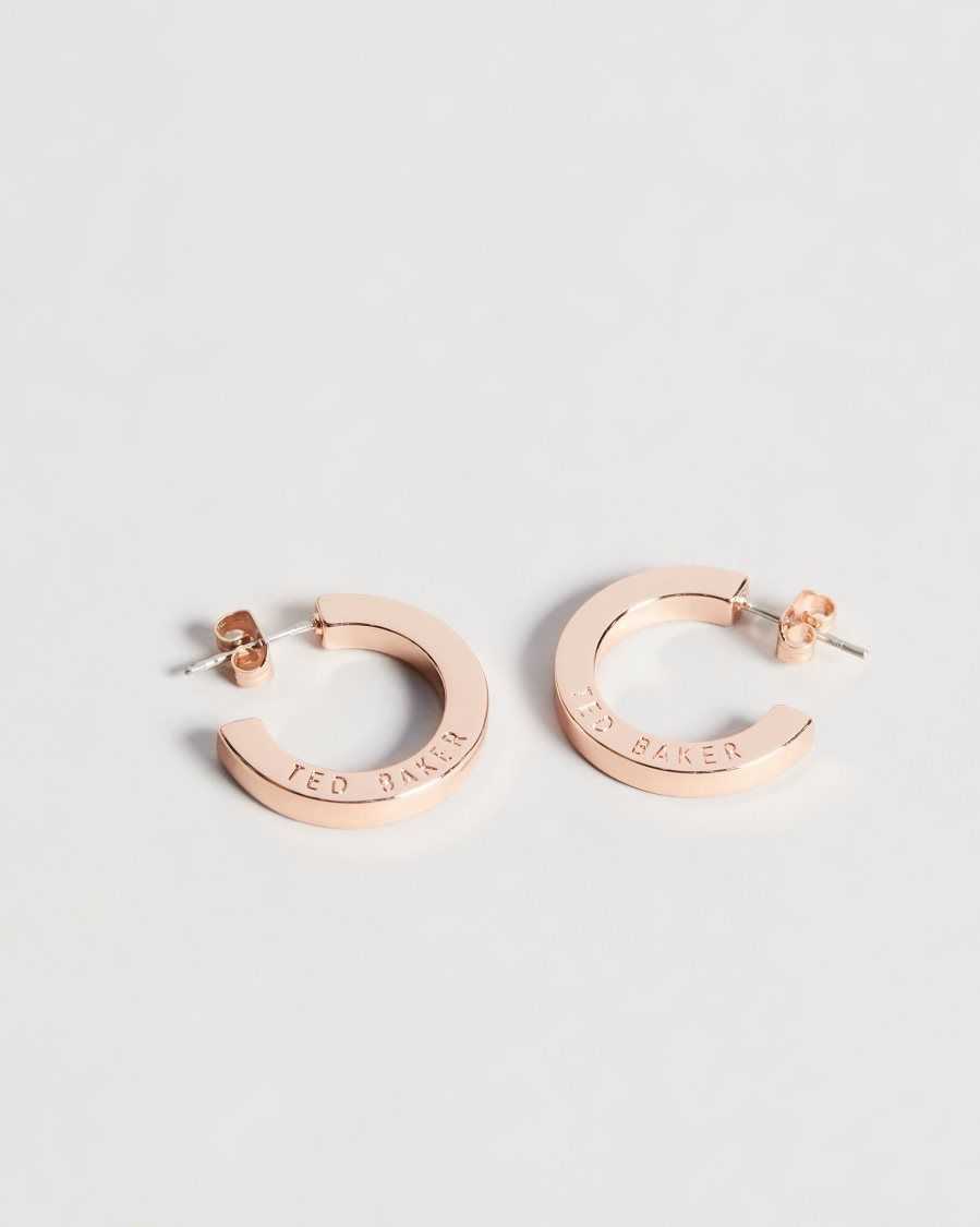 Ted Baker Senatta Crystal Hoop Earrings Rose Gold Colour | 78645-EDYV