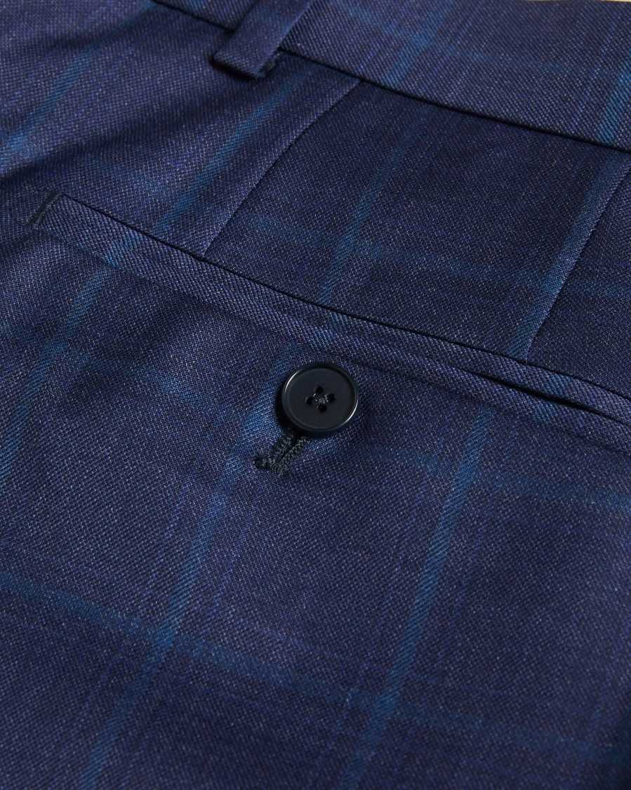 Ted Baker Sennetr Check Suit Trousers Blue | 83490-TVHX