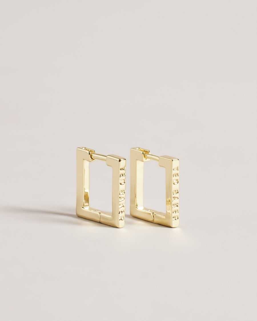 Ted Baker Senrii Small Square Hinge Earrings Gold Colour | 64579-XOUG