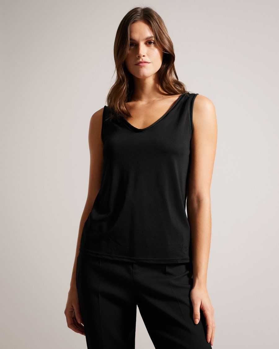 Ted Baker Shavon V Front Vest Black | 75396-JSKA