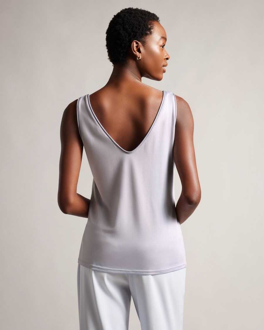 Ted Baker Shavon V Front Vest Light Grey | 08529-JVFX