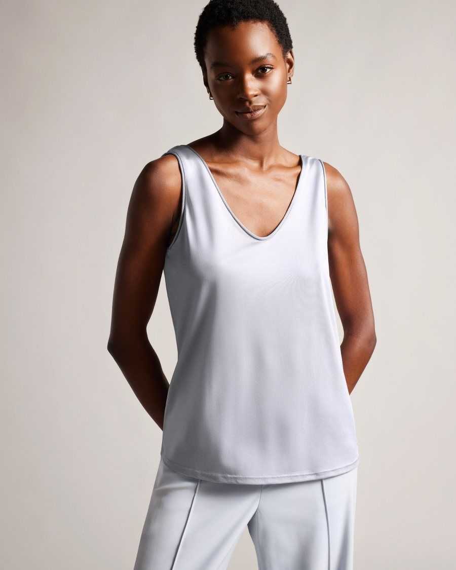 Ted Baker Shavon V Front Vest Light Grey | 08529-JVFX