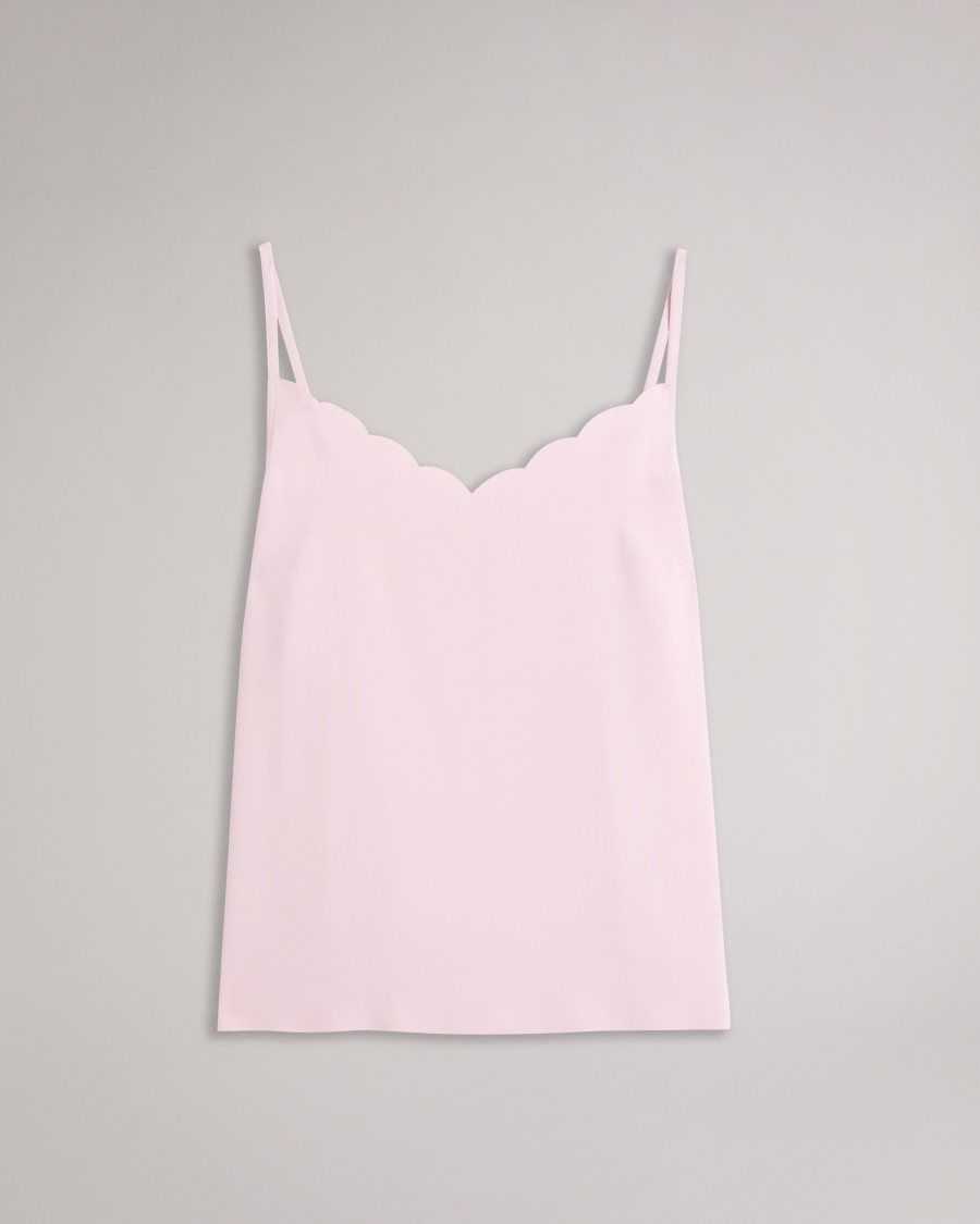 Ted Baker Siina Scallop Neckline Cami Top Dusky Pink | 87034-NDYF