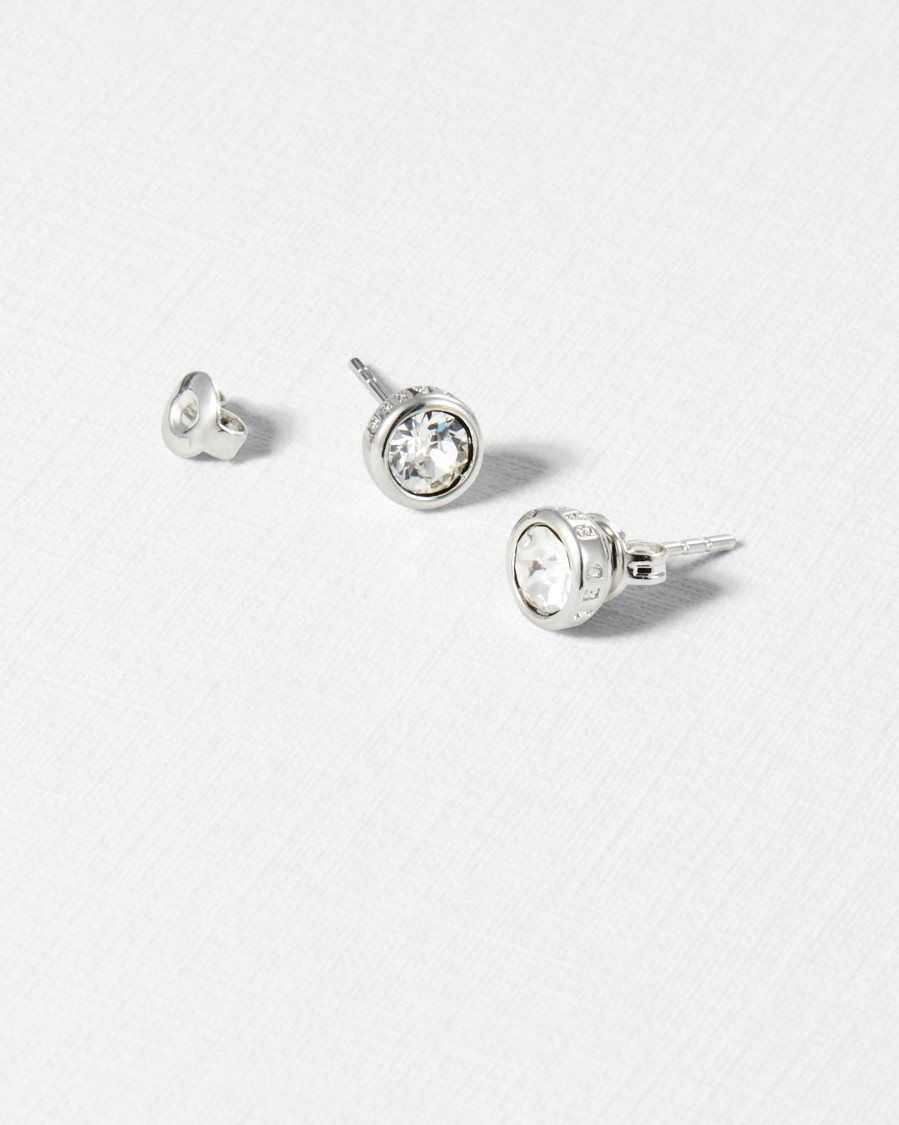 Ted Baker Sinaa Round Stud Earrings Crystal | 24371-ECRH