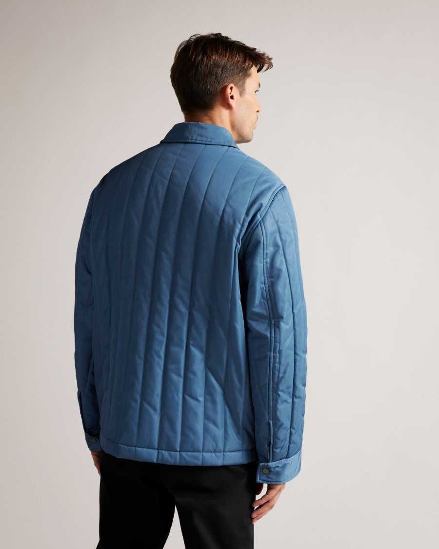 Ted Baker Skelton Quilted Workwear Jacket Medium Blue | 80475-BTVM