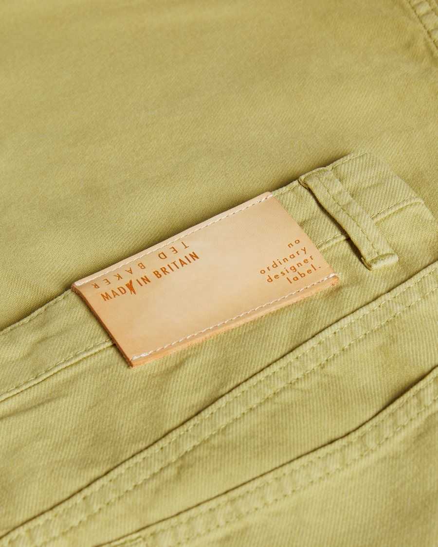 Ted Baker Snargg Wide Leg Five Pocket Chinos Khaki | 69714-HDIB