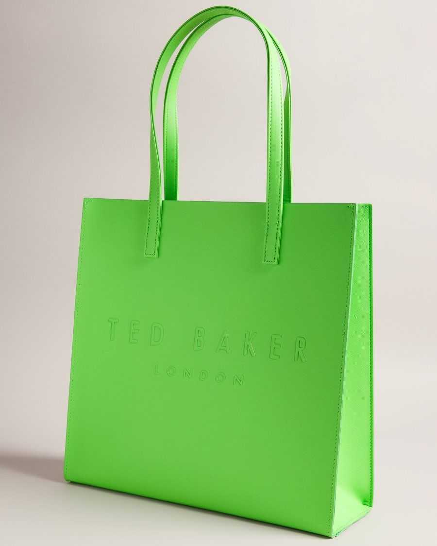 Ted Baker Soocon Large Crosshatch Icon Bag Green | 13296-DGLI