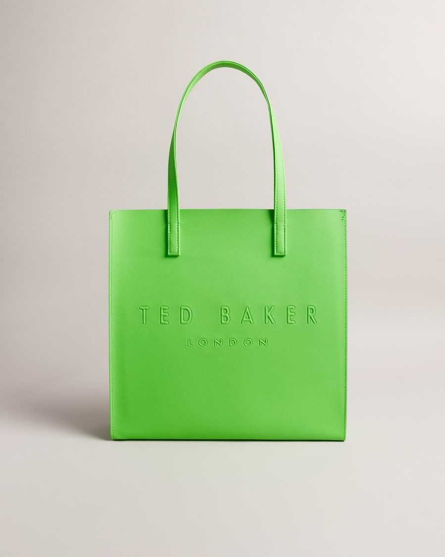 Ted Baker Soocon Large Crosshatch Icon Bag Green | 13296-DGLI