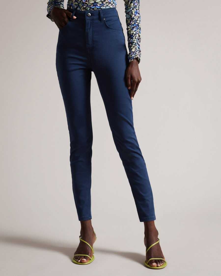 Ted Baker Sophaa Skinny Fit Sateen Jeans Dark Blue | 92758-NVGK