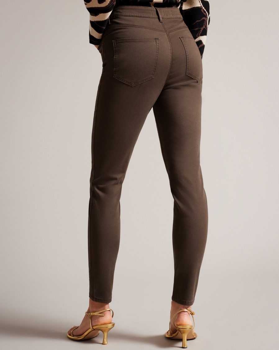 Ted Baker Sophaa Skinny Fit Sateen Jeans Dark Brown | 82615-QKLH