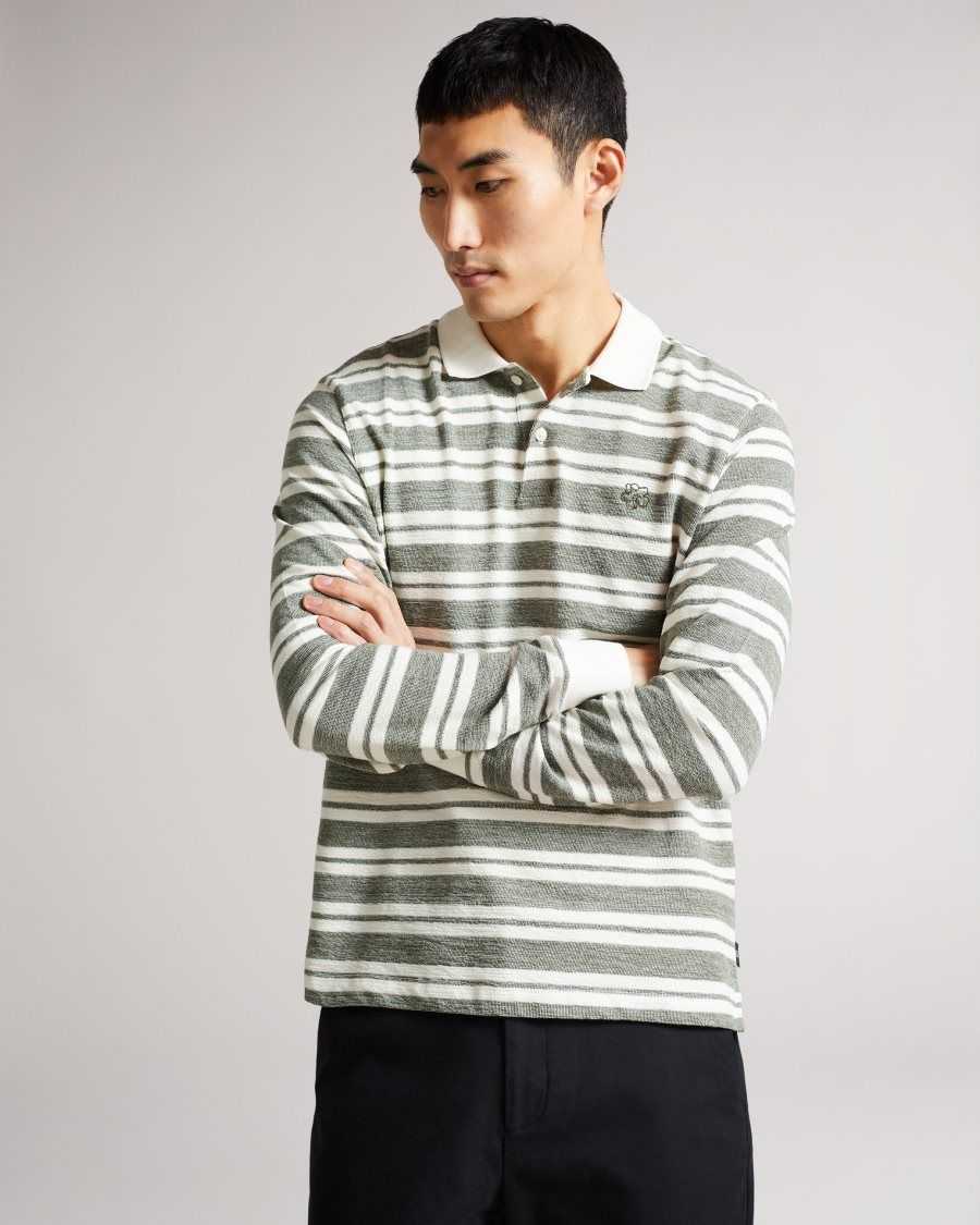 Ted Baker Stamhil Striped Polo Grey | 25341-IPSG