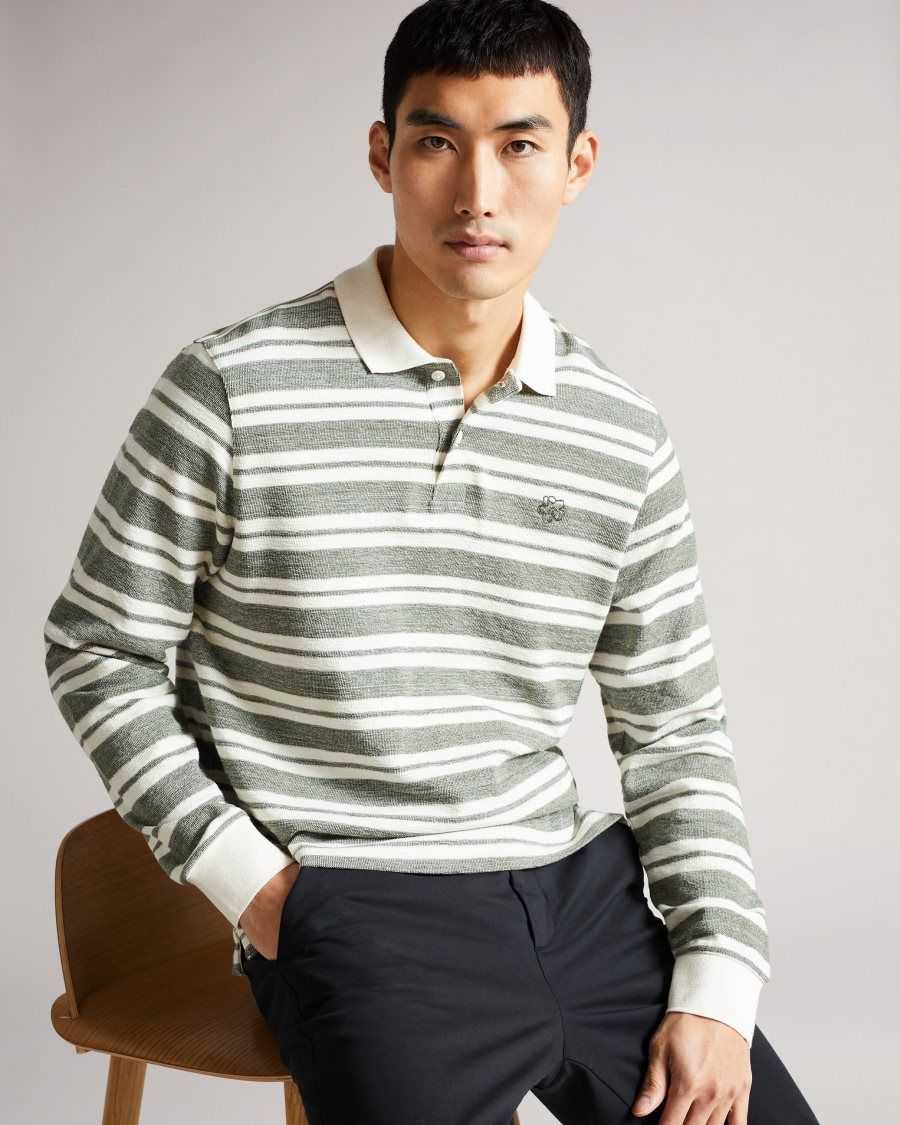 Ted Baker Stamhil Striped Polo Grey | 25341-IPSG