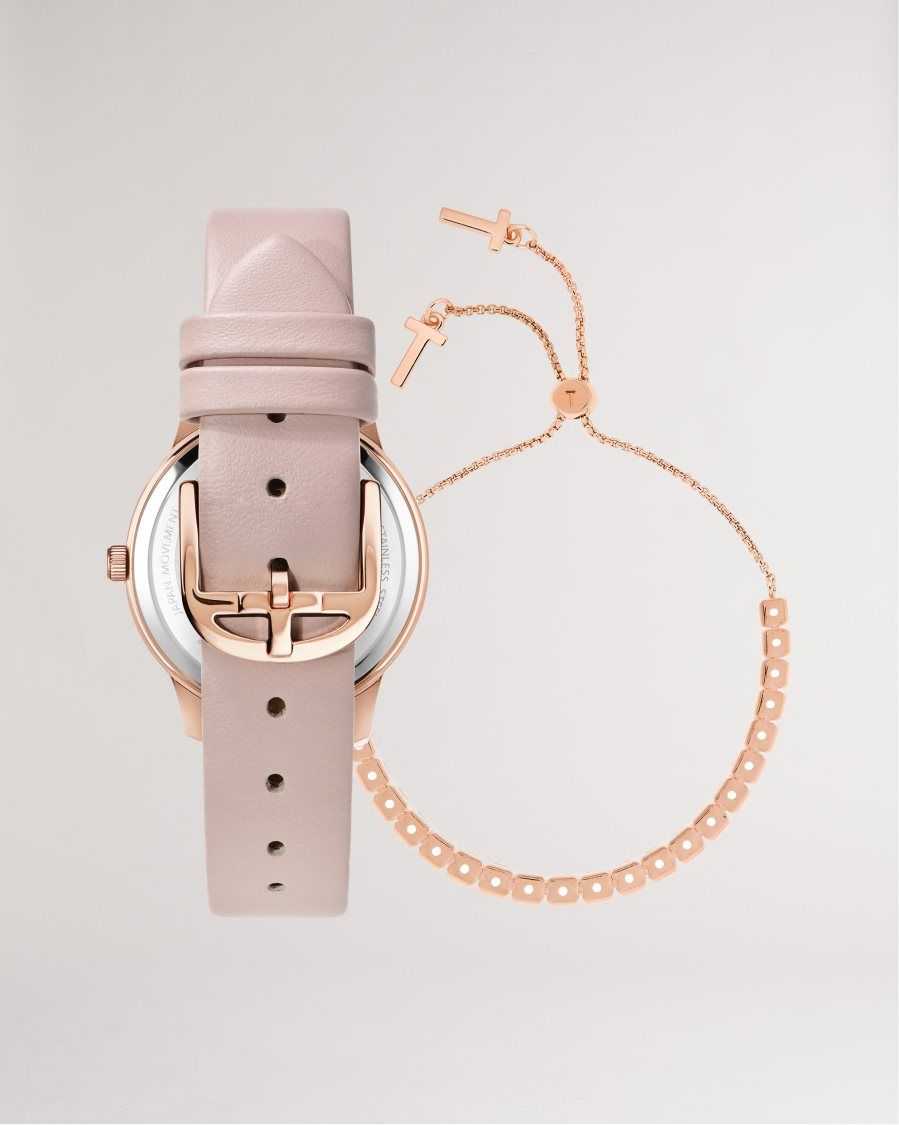 Ted Baker Starlim Star Watch And Bracelet Gift Set Pink | 72360-QNGF