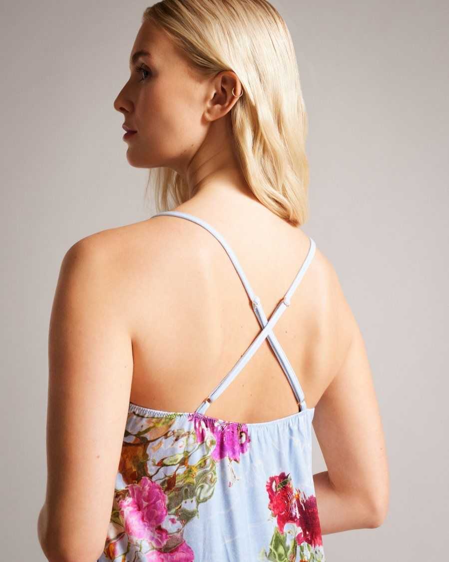 Ted Baker Stepfy Midi Floral Slip Blue | 19458-ISAW