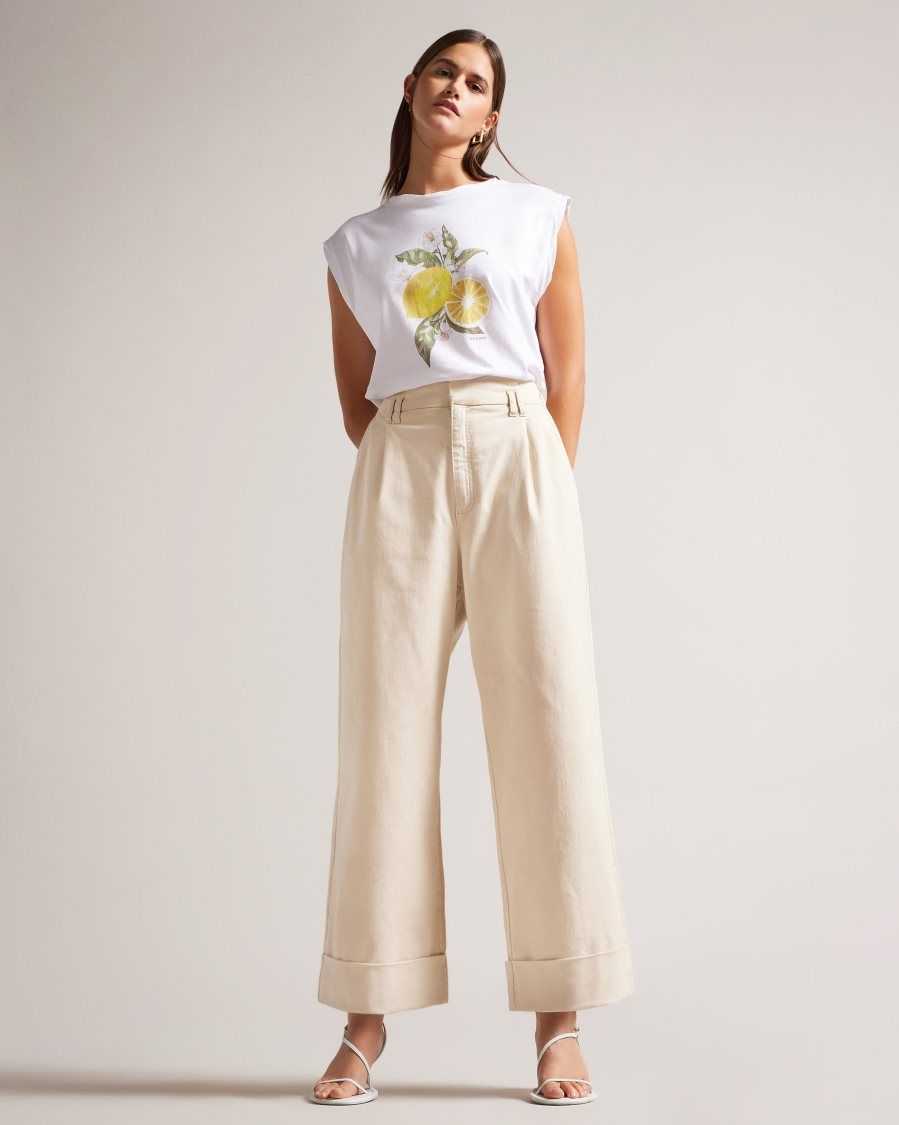 Ted Baker Steviey Wide Leg Tailored Trousers Light Nude | 01954-DLYU