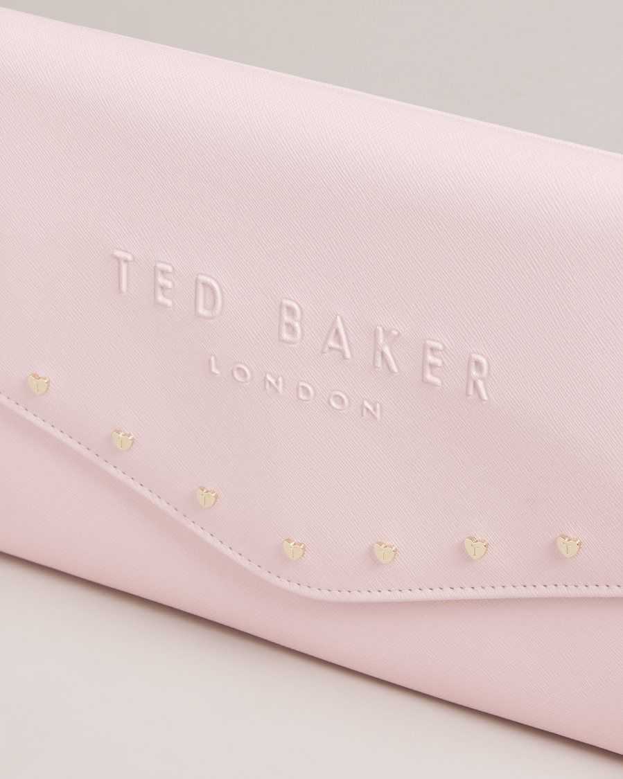 Ted Baker Studeli Studded Heart Clutch Pale Pink | 04351-LSVI