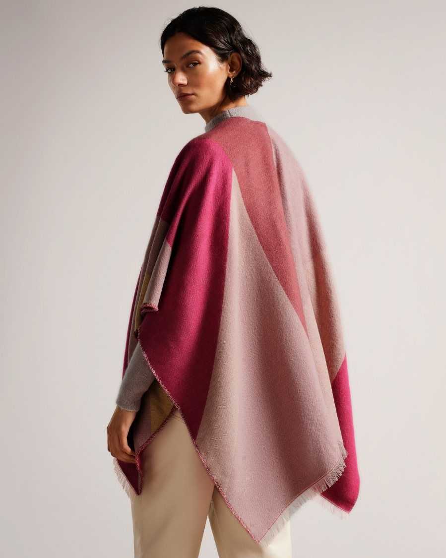 Ted Baker Suffia Buckle Poncho Pink | 73495-LEAG