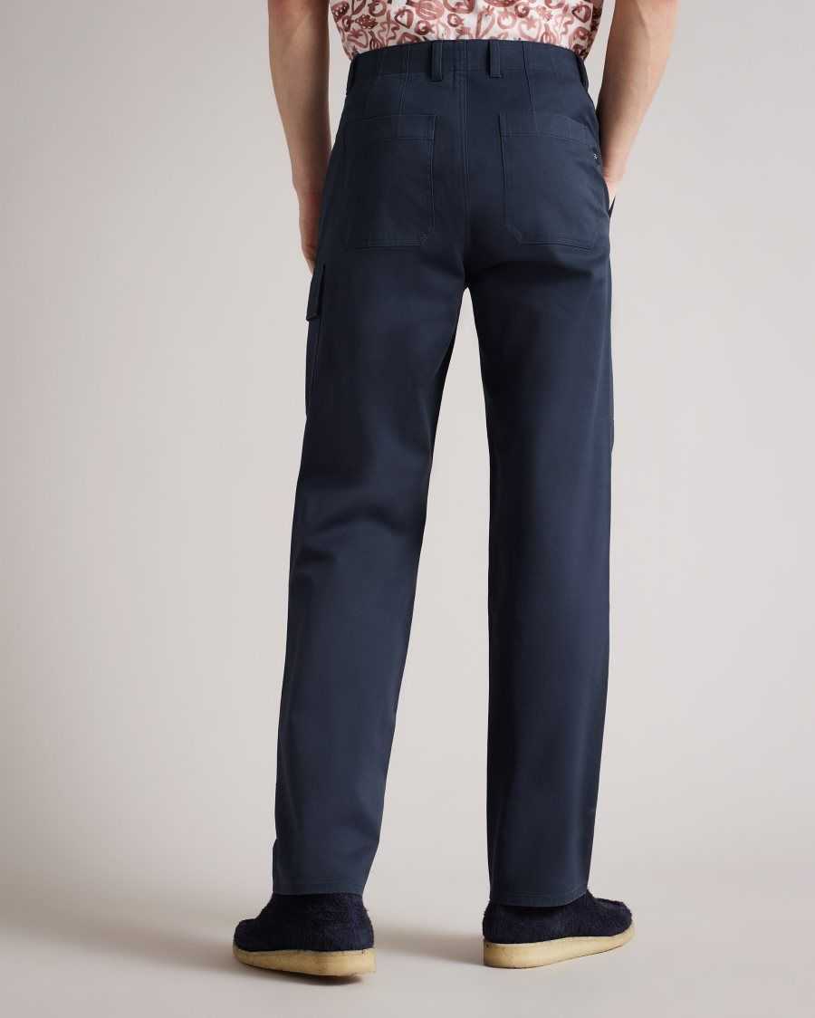 Ted Baker Tadlow Straight Fit Cargo Trousers Navy | 58067-MZJV