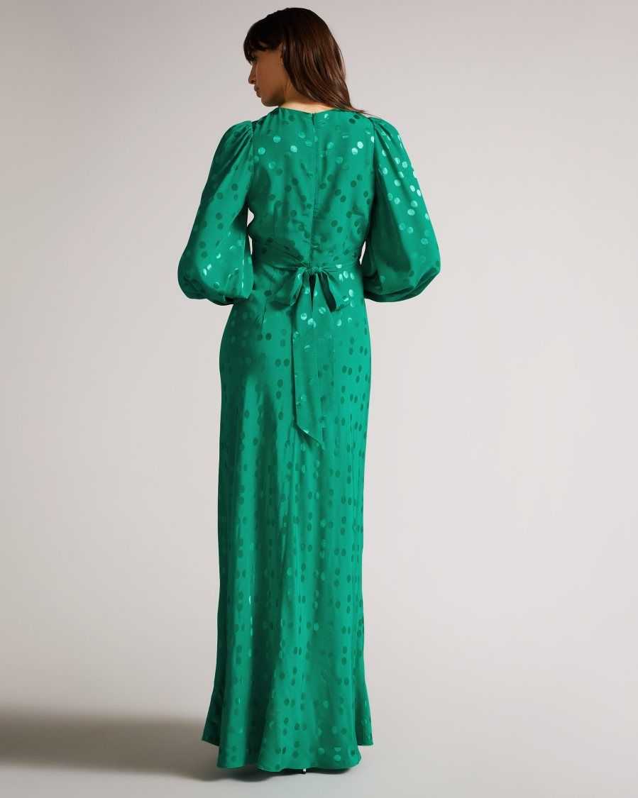 Ted Baker Tallyia Maxi Dress with Seam Detailing Medium Green | 93586-PIFD