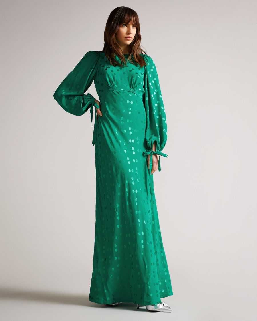 Ted Baker Tallyia Maxi Dress with Seam Detailing Medium Green | 93586-PIFD