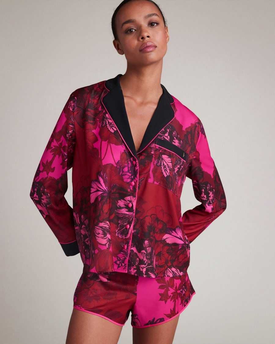 Ted Baker Tawnya Floral Shirt And Shorts Set Pink | 04598-QMRW