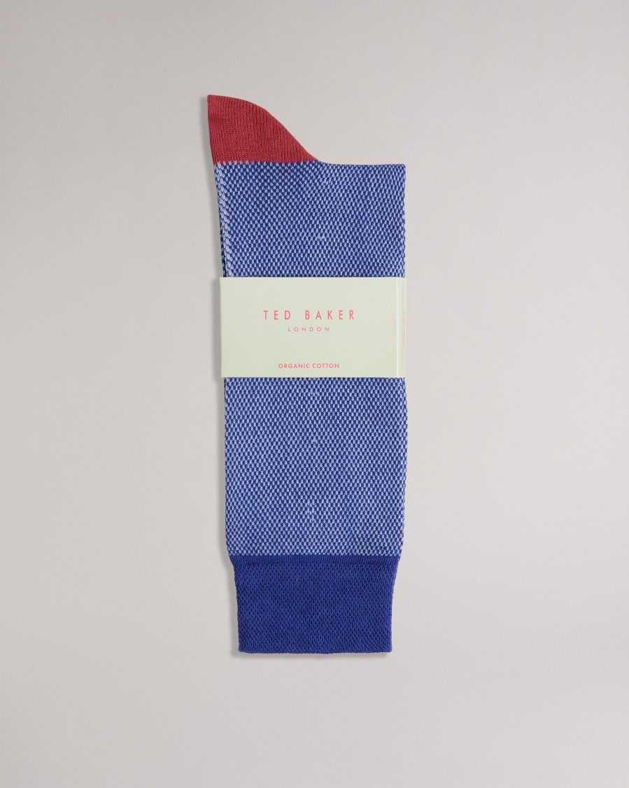 Ted Baker Tedtext Semi Plain Socks Blue | 58792-KOBR