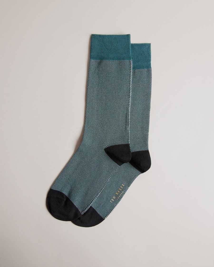 Ted Baker Tedtext Semi Plain Socks Medium Green | 40768-RDTF