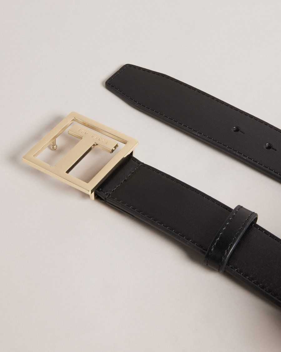 Ted Baker Teelyy T Buckle Belt Black | 78593-CZTA