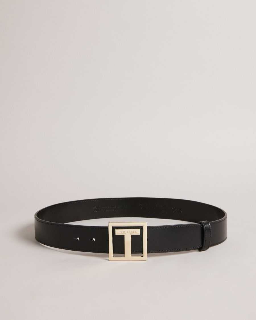 Ted Baker Teelyy T Buckle Belt Black | 78593-CZTA