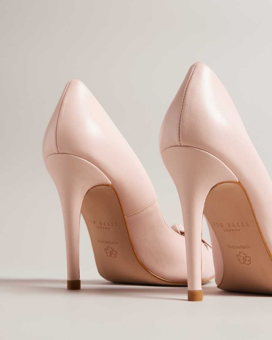 Ted Baker Teliah Leather Bow Embellished Court Heels Dusky Pink | 05374-AEJS