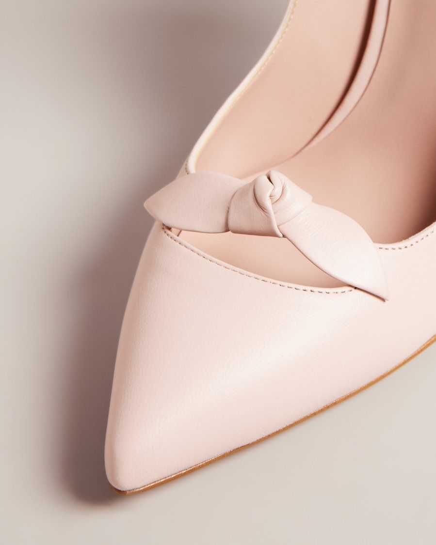 Ted Baker Teliah Leather Bow Embellished Court Heels Dusky Pink | 87340-LWUP