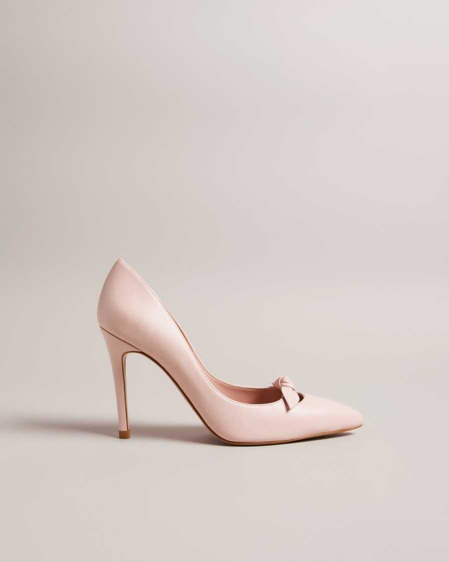 Ted Baker Teliah Leather Bow Embellished Court Heels Dusky Pink | 87340-LWUP