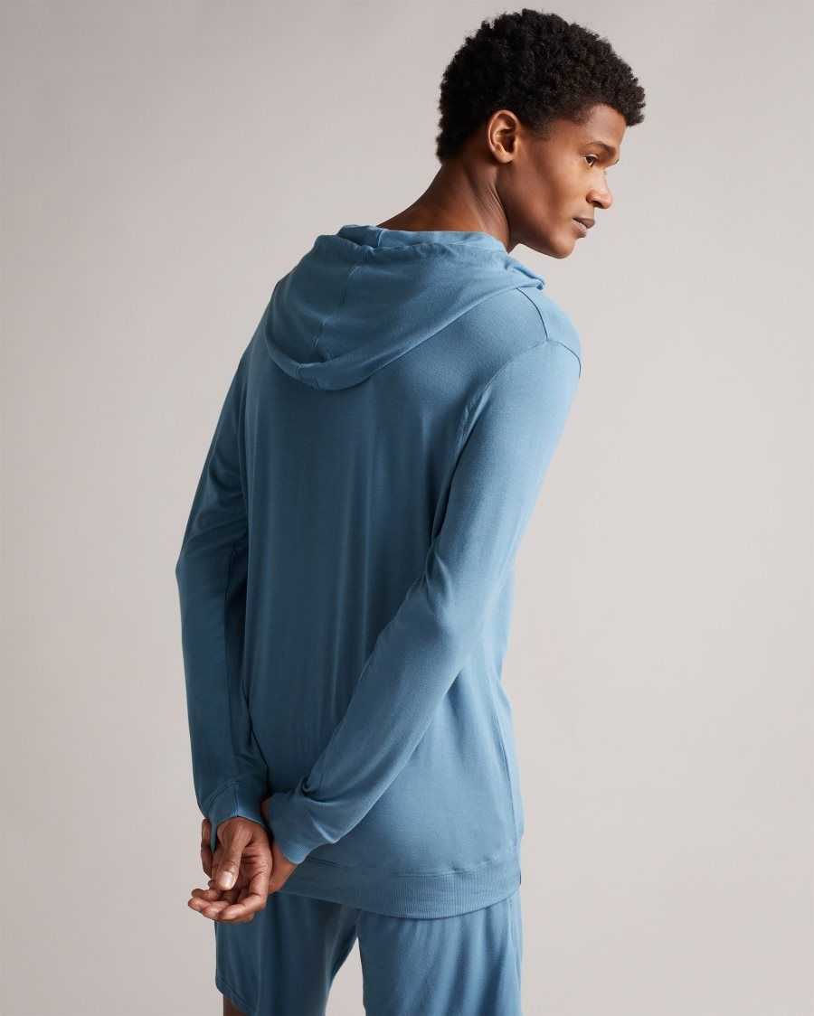 Ted Baker Ternn Solid Modal Hoodie Blue | 28103-VJGE