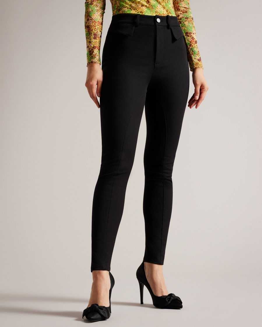 Ted Baker Tesia Panelled Trousers Black | 94581-DKXN