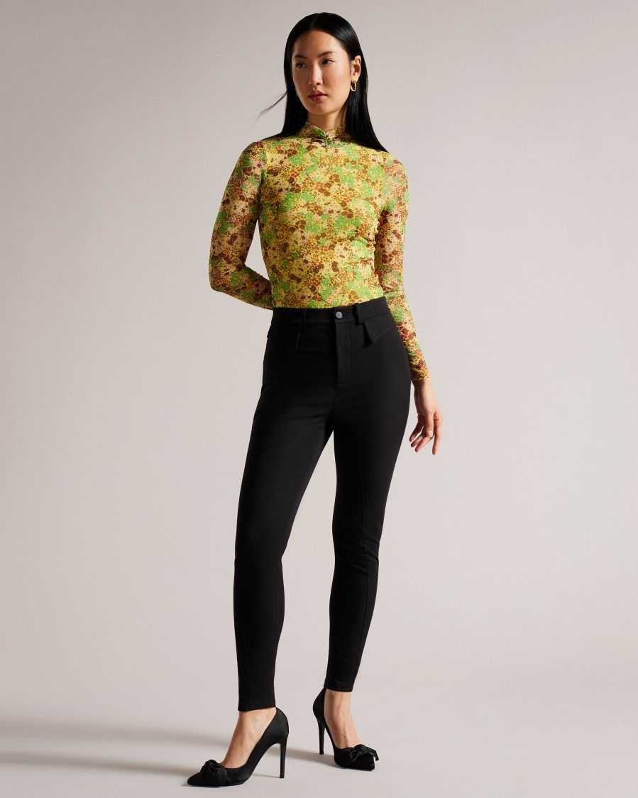 Ted Baker Tesia Panelled Trousers Black | 94581-DKXN