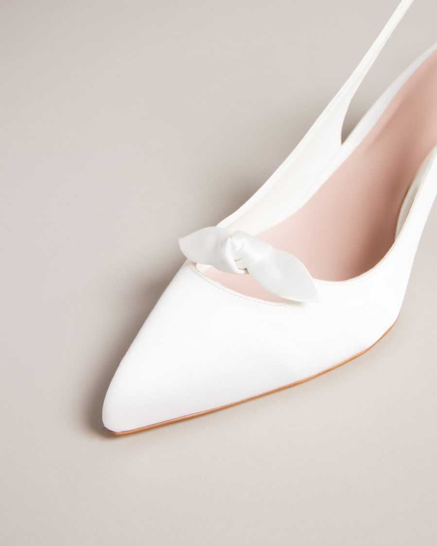 Ted Baker Tezzi Satin Bow Court Heels Ivory | 25046-XYPV